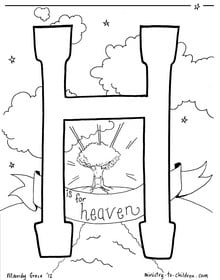 Printable H coloring sheet