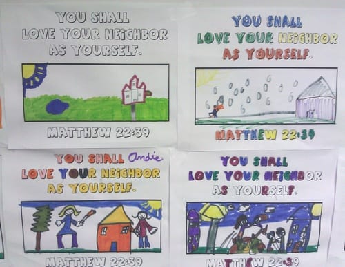"Love Your Neighbor" Coloring Page Activity (Matthew 22:39)