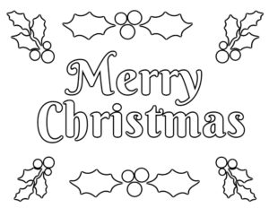 Merry Christmas Coloring Page