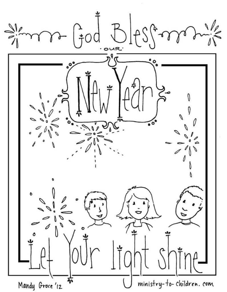 New Year Sunday School Coloring Page